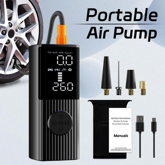 Tire Inflation Portable Air Compressor, 150PSI & 10000Mah Faster and Powerful Cordless Air Inflator for Car Tires Car Accessories with Digital Screen, Flashlight for Cars, Bike, Inflatables, Balloons